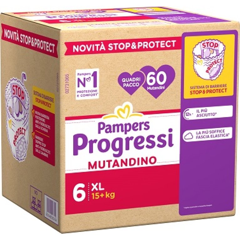Pampers mutandino progressi quadripack tg 6 XL 15+ kg