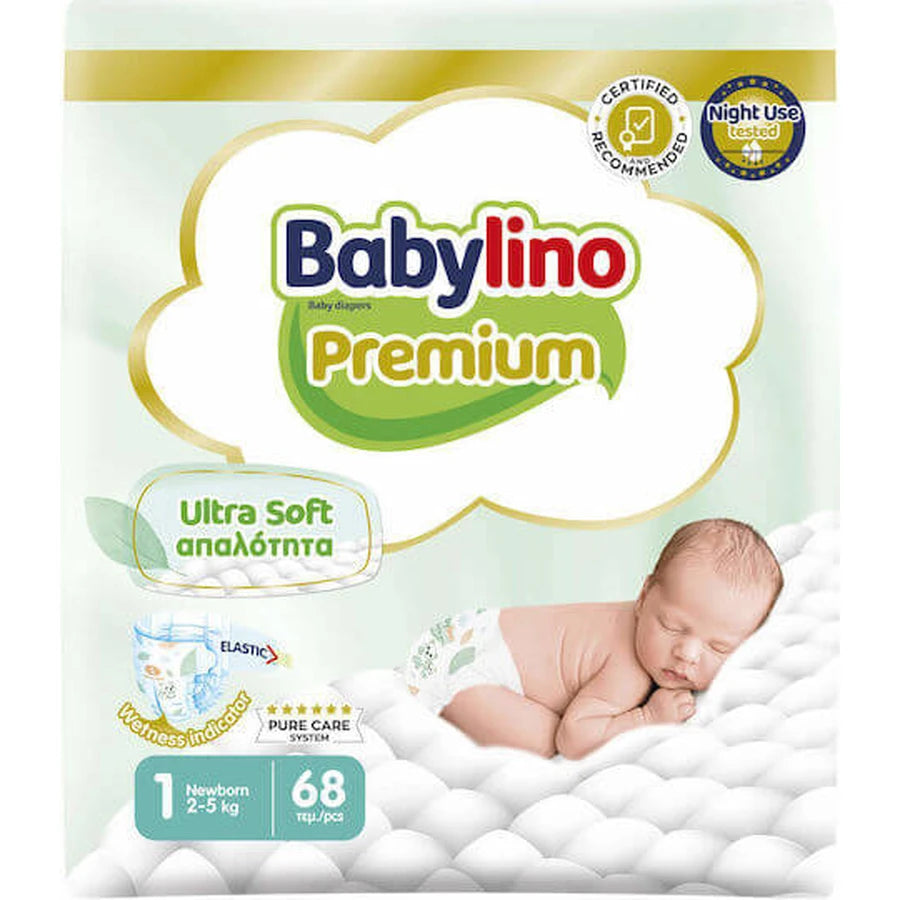 Babylino Premium Pannolino Tg 1 Newborn (2-5 kg) 68 Pezzi