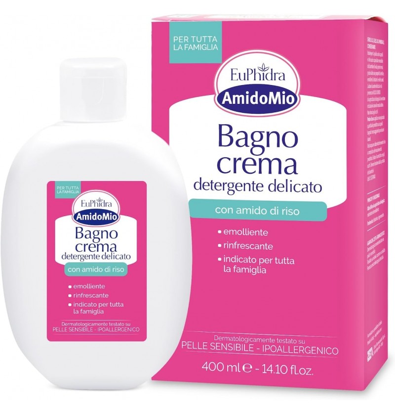 Euphidra AmidoMio Bagno Crema All'Amido di Riso Detergente Lenitivo 400 ml