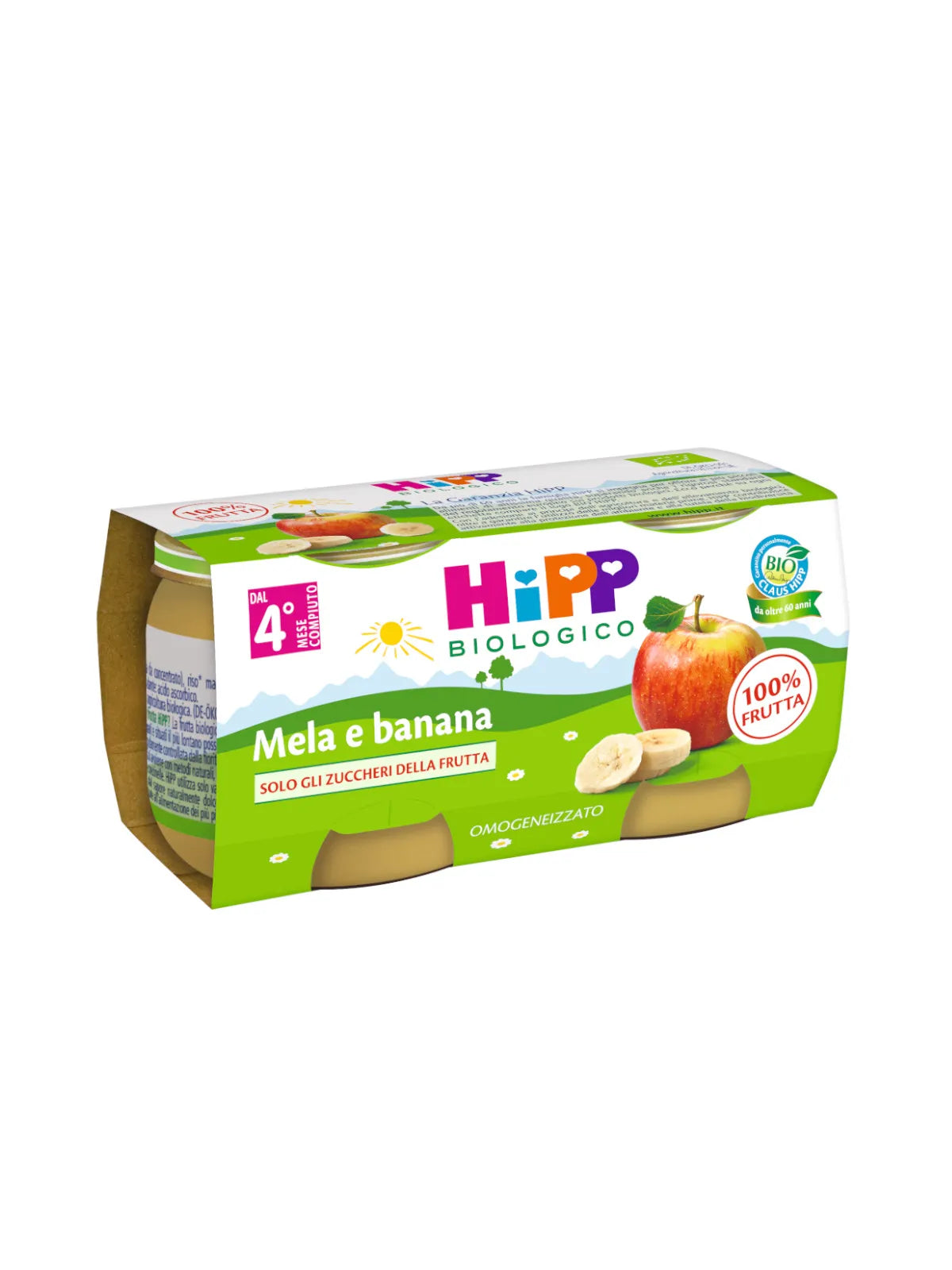 Hipp Omogeneizzato Mela e Banana 2×80 g