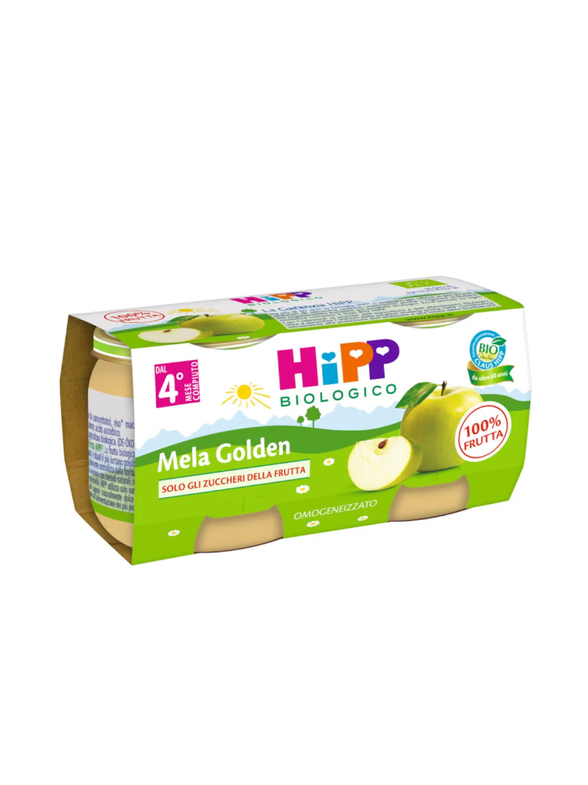 Hipp Omogeneizzato Biologico Mela Golden 2x80g