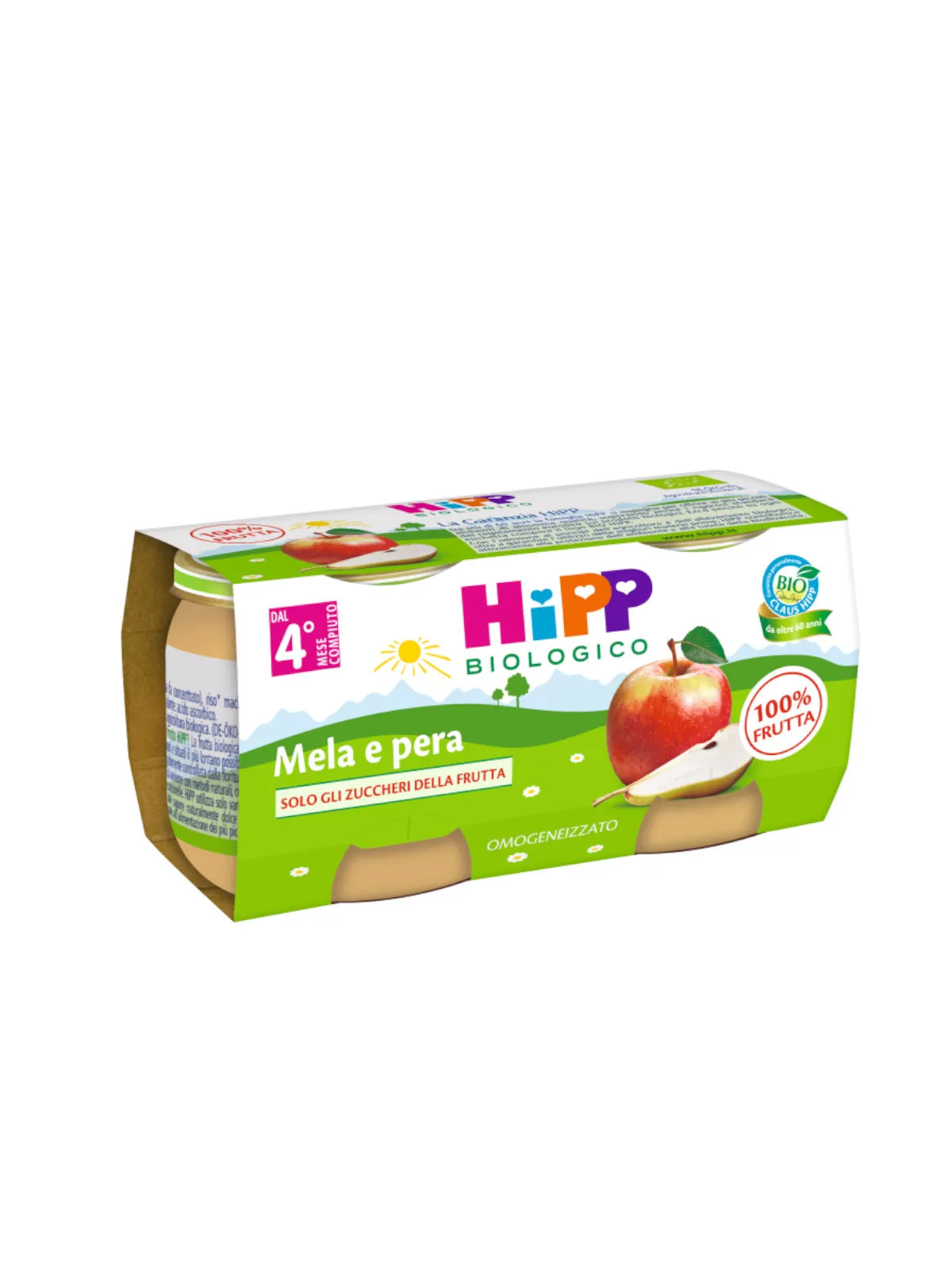 Hipp Omogeneizzato Biologico Mela e Pera 2x80g