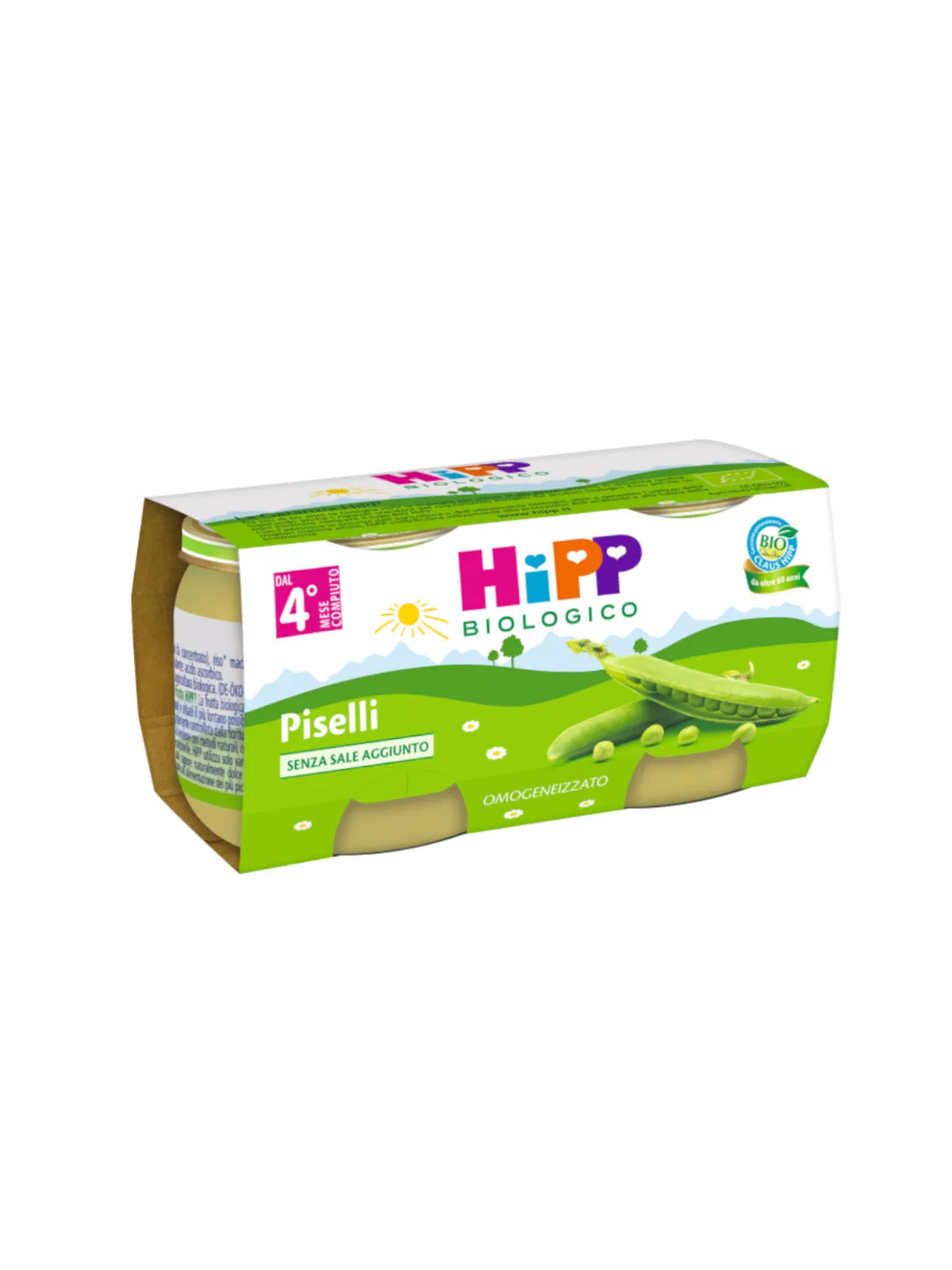 Hipp Omogeneizzato Biologico Piselli 2x80g