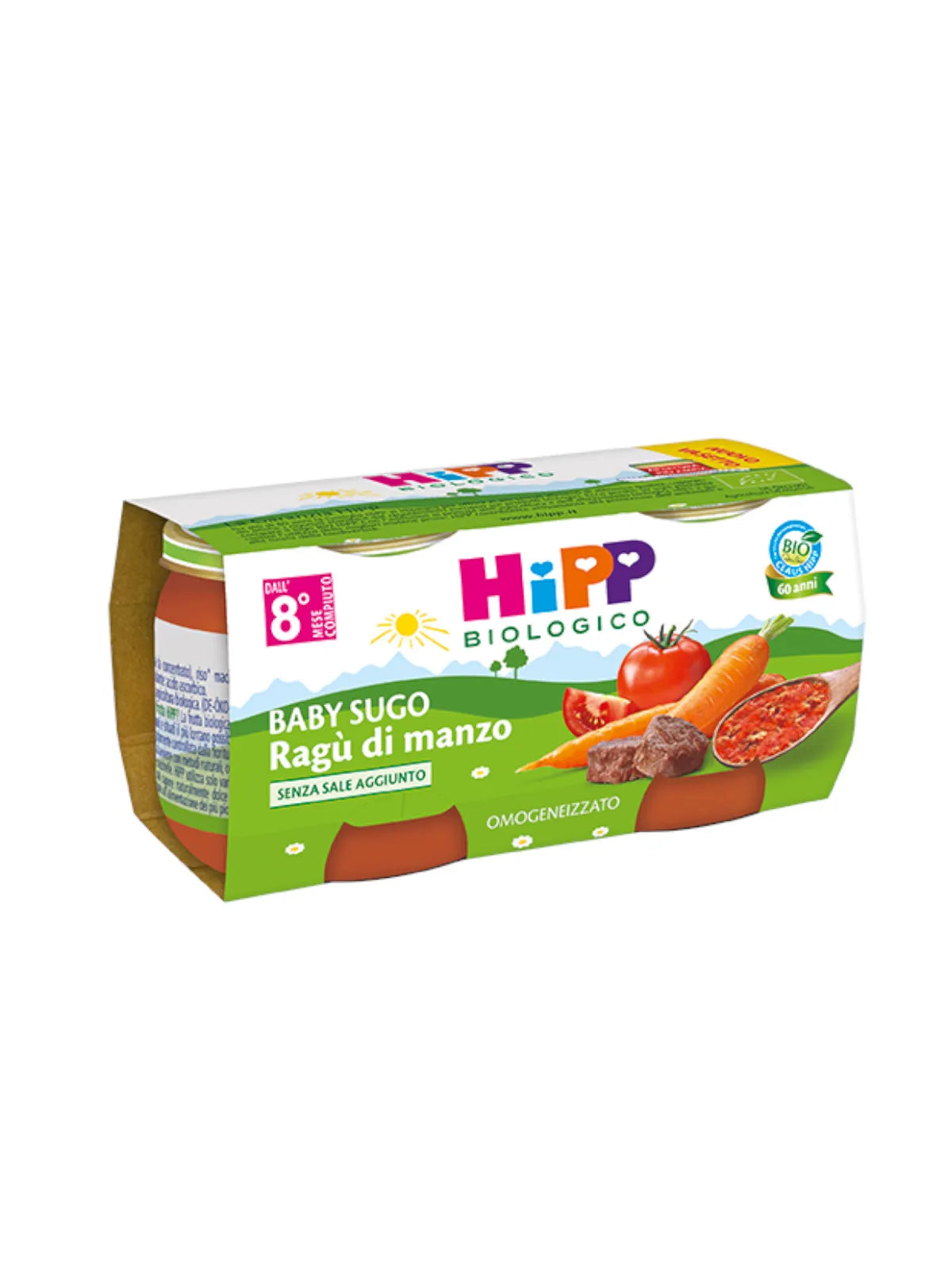 Hipp Omogeneizzato Biologico Sughetti Ragù di Manzo 2x80g