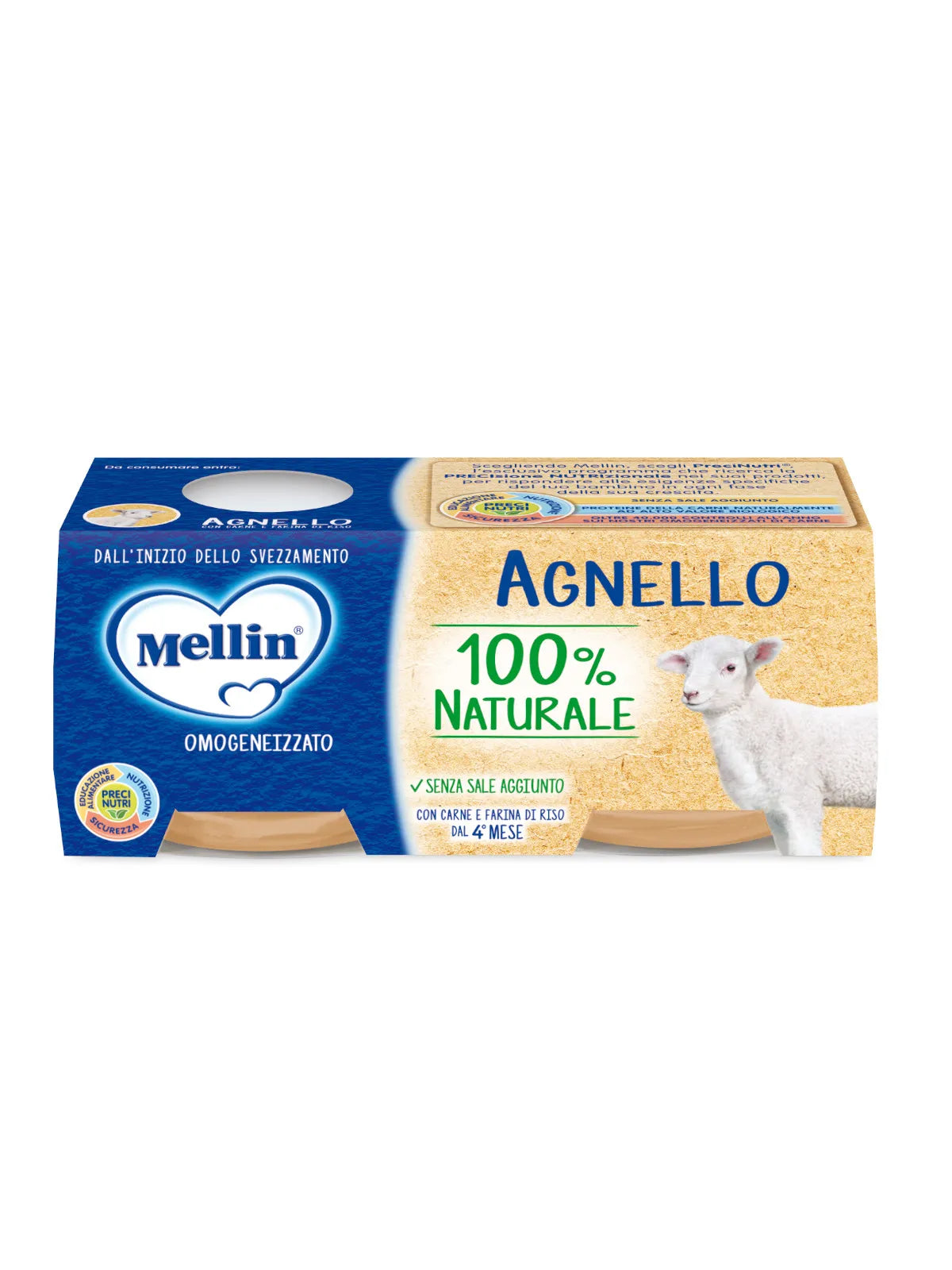 Mellin Omogeneizzato Agnello 2×80 gr