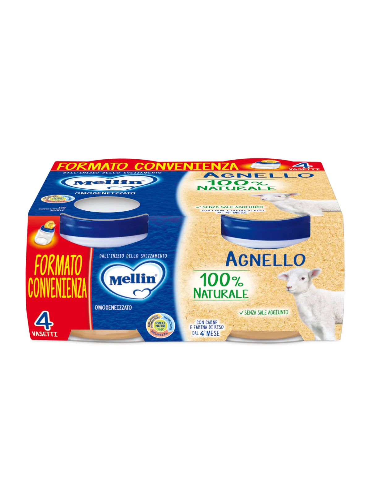 Mellin Omogeneizzato Agnello 4×80 gr