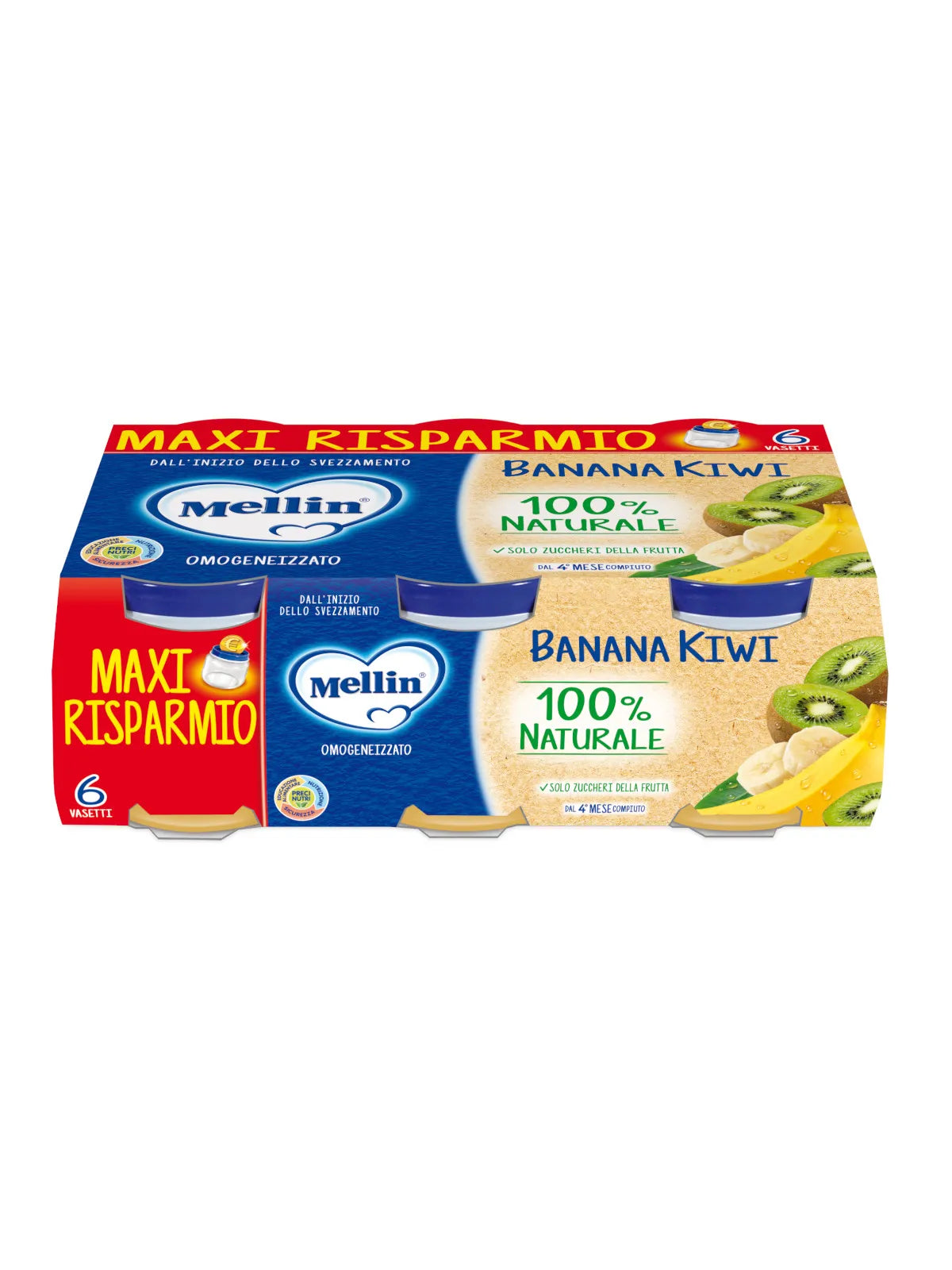 Mellin Omogeneizzato Banana Kiwi 6×100 gr