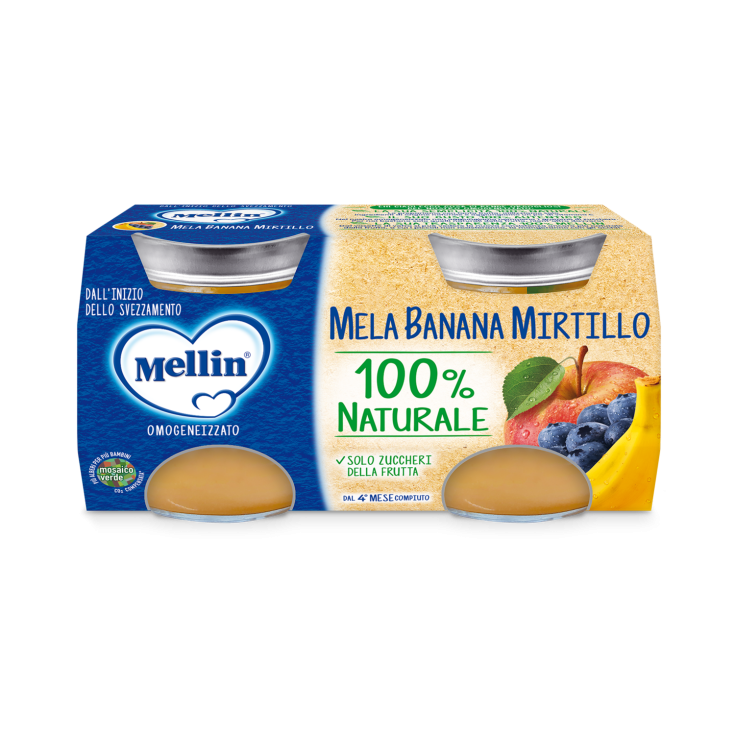 Mellin Omogeneizzato Mela Banana Mirtillo 2x100 g