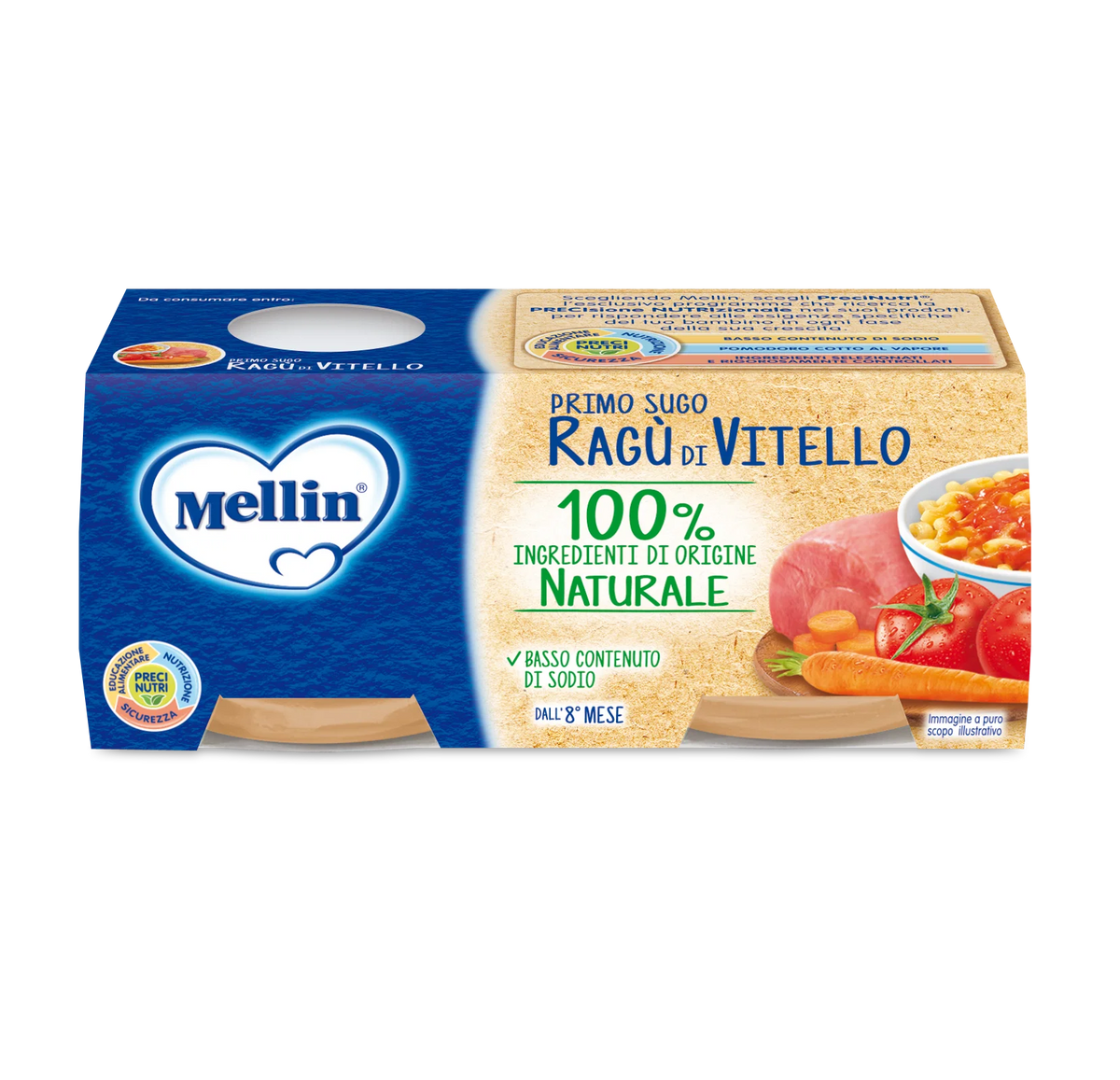Mellin Omogenizzato Ragù di Vitello 2x80 g