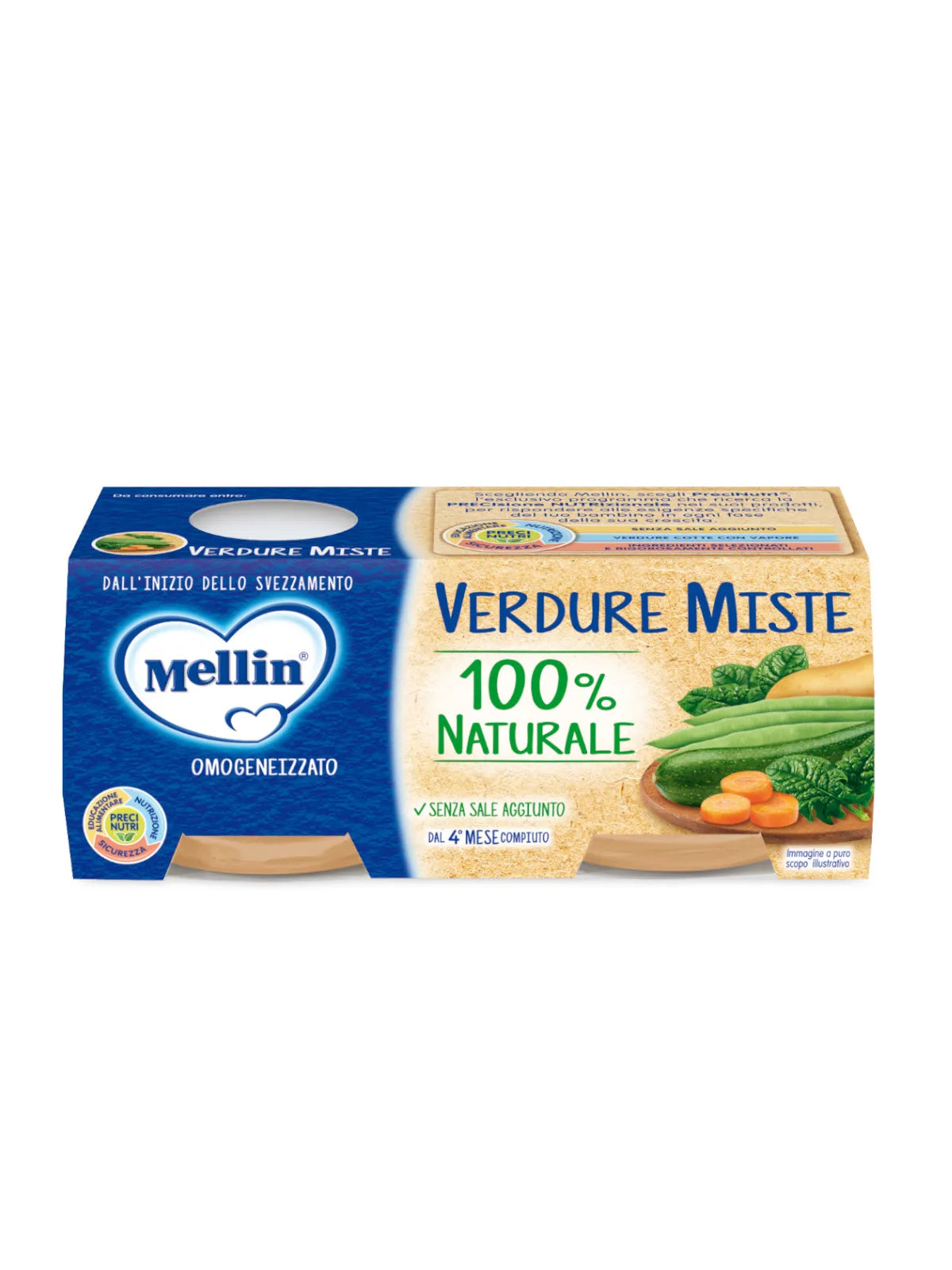 Mellin Omogeneizzato Verdure Miste 2×80 gr