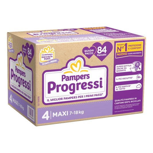 Pampers pannolino progressi quadripack tg 4 Maxi 7-18 kg