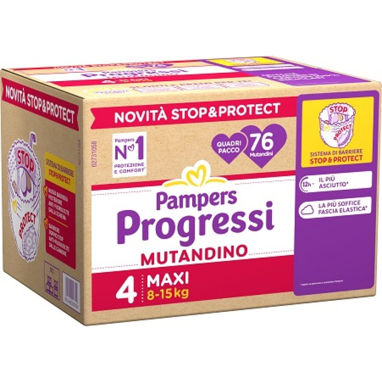 Pampers mutandino progressi quadripack tg 4 Maxi 8-15 kg