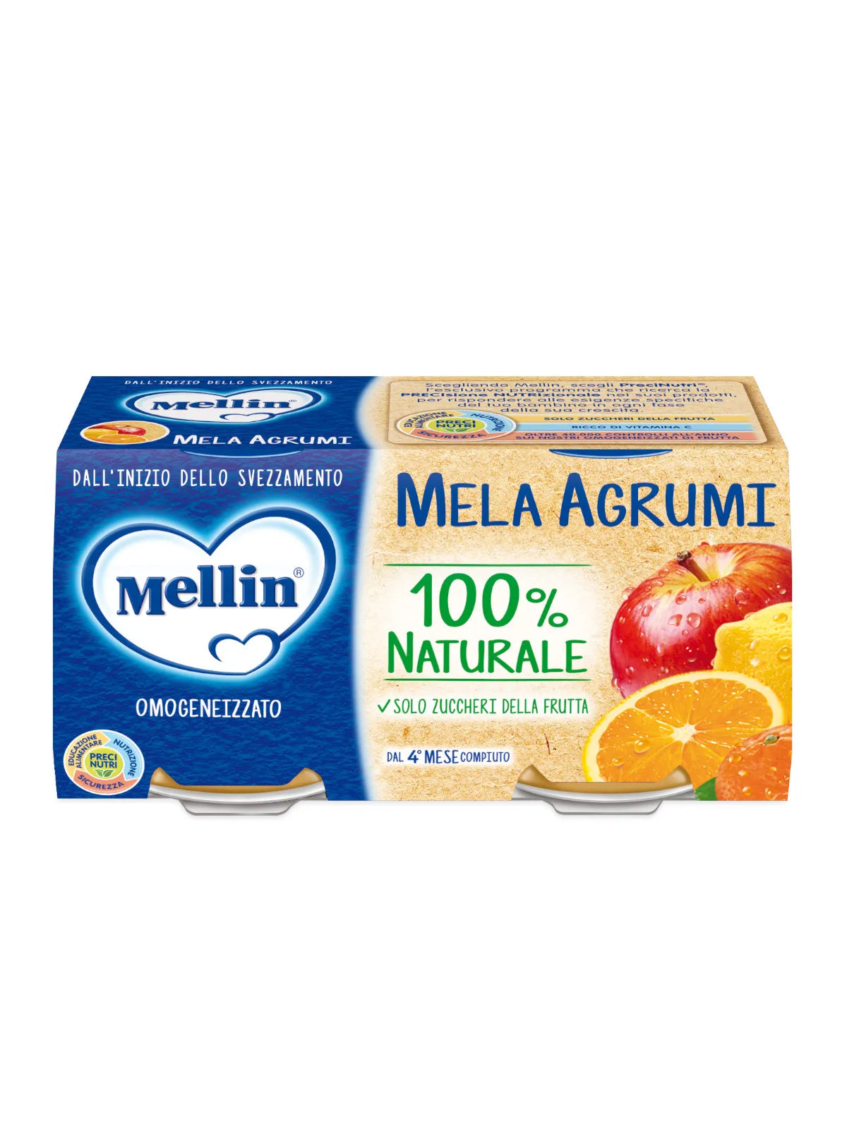 Mellin Omogeneizzato Mela Agrumi 2×100 gr