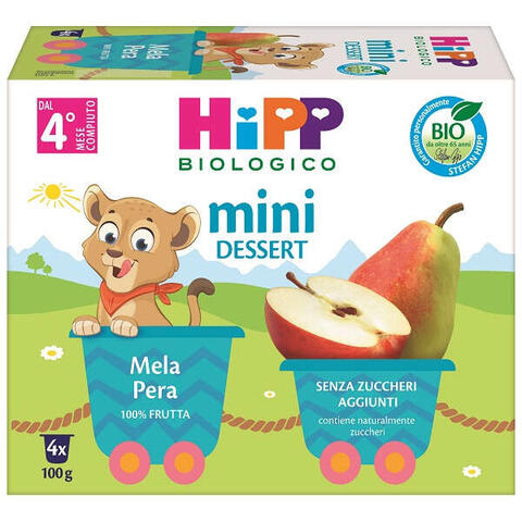 Hipp Bio Mini Dessert Mela/Pera 4x100 g