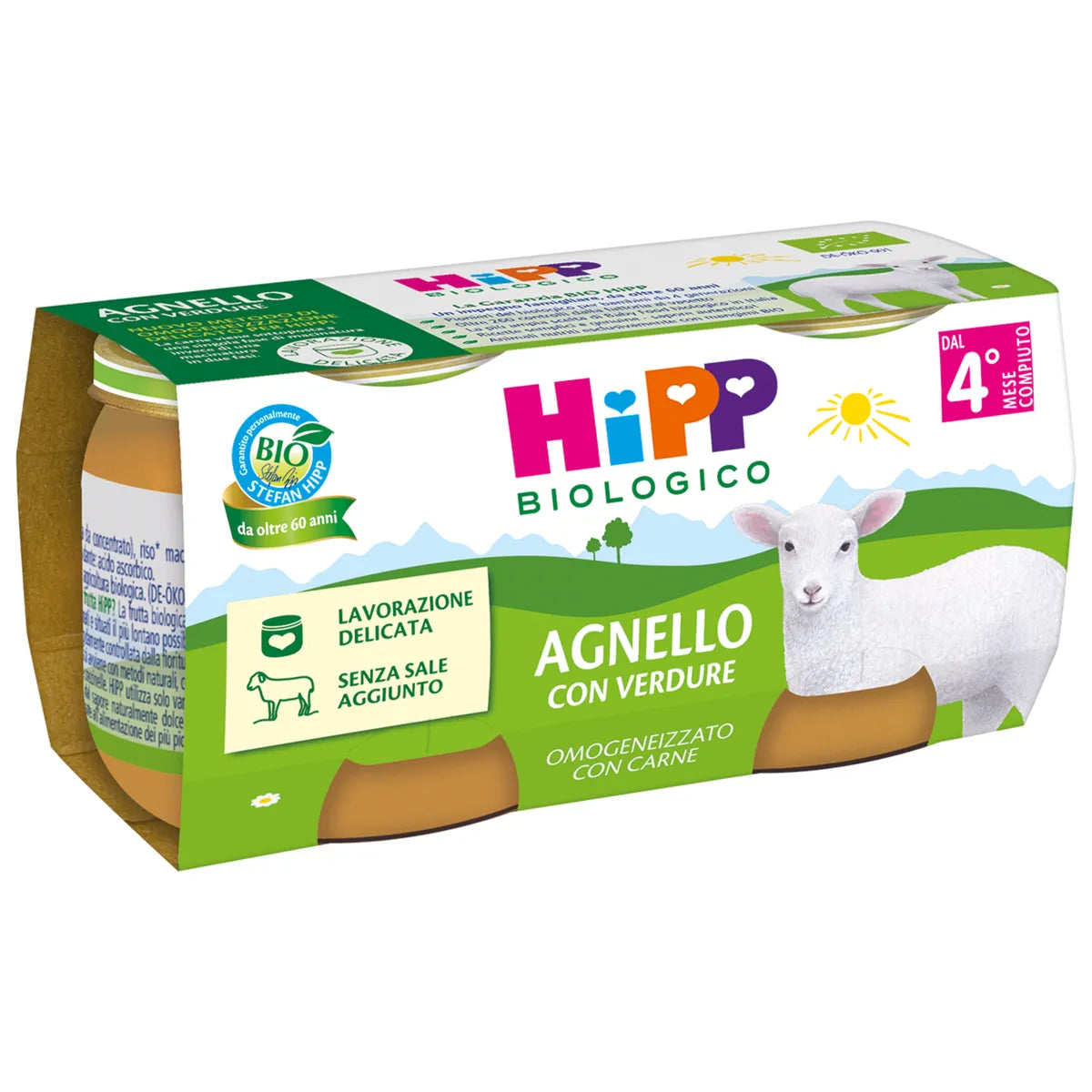 Hipp Omogeneizzato Biologico Agnello con Verdure 2x80g