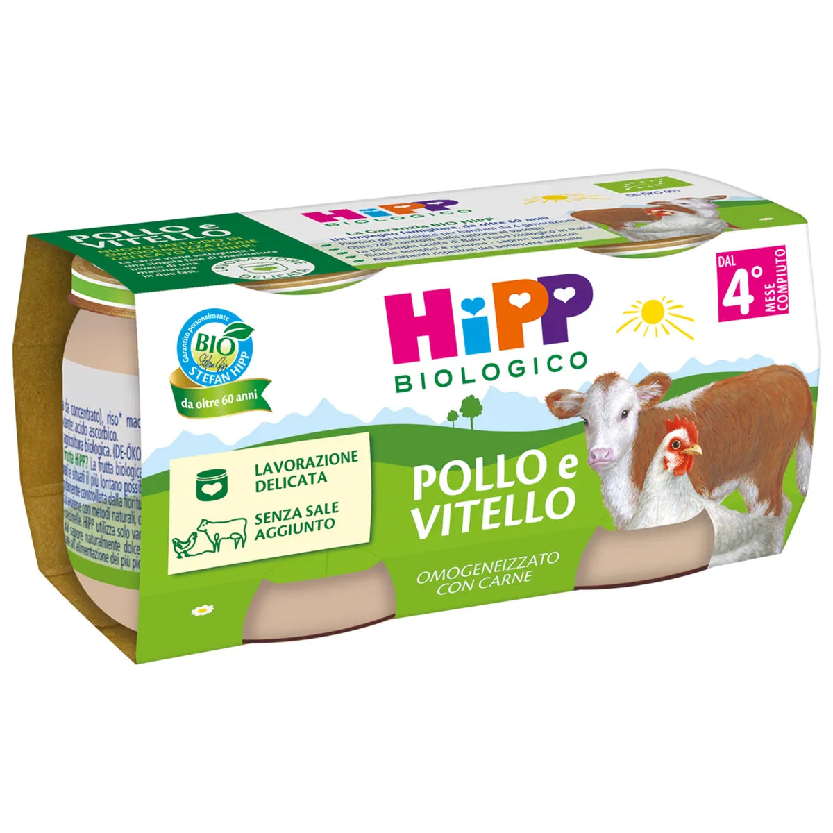 Hipp Omogeneizzato Biologico Pollo e Vitello 2x80g