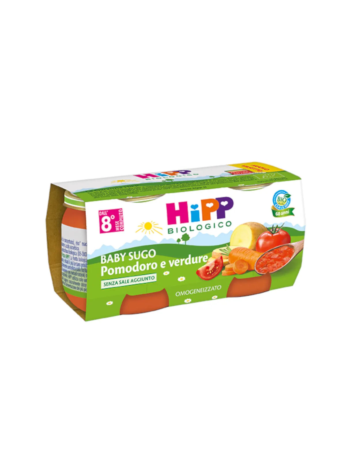 Hipp Omogenizzato Biologico Sughetti Pomodoro e Verdure 2x80g
