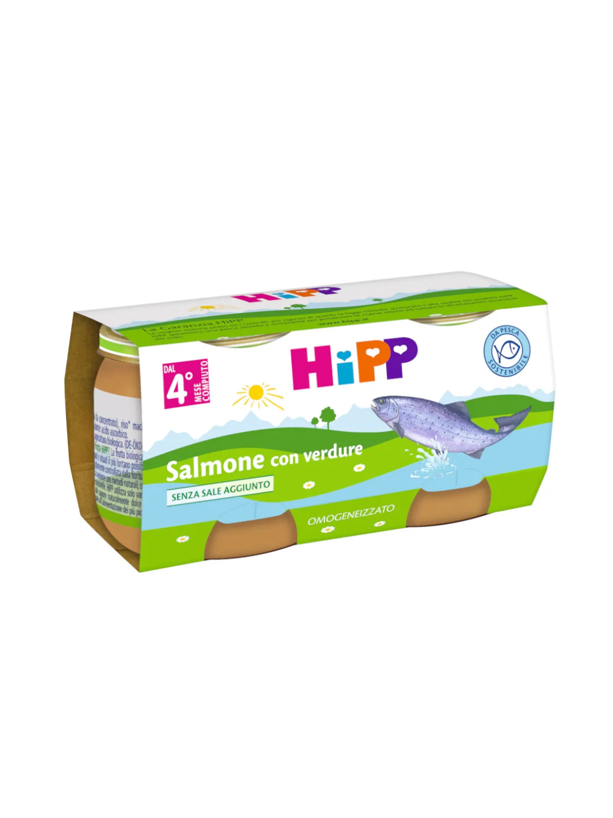 Hipp Omogeneizzato Biologico Salmone con Verdure 2x80g