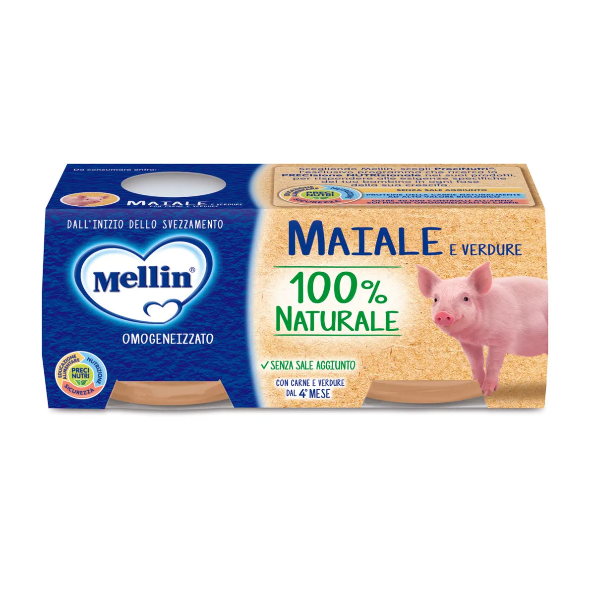 Mellin Omogeneizzato Maiale e Verdure 2x80 g