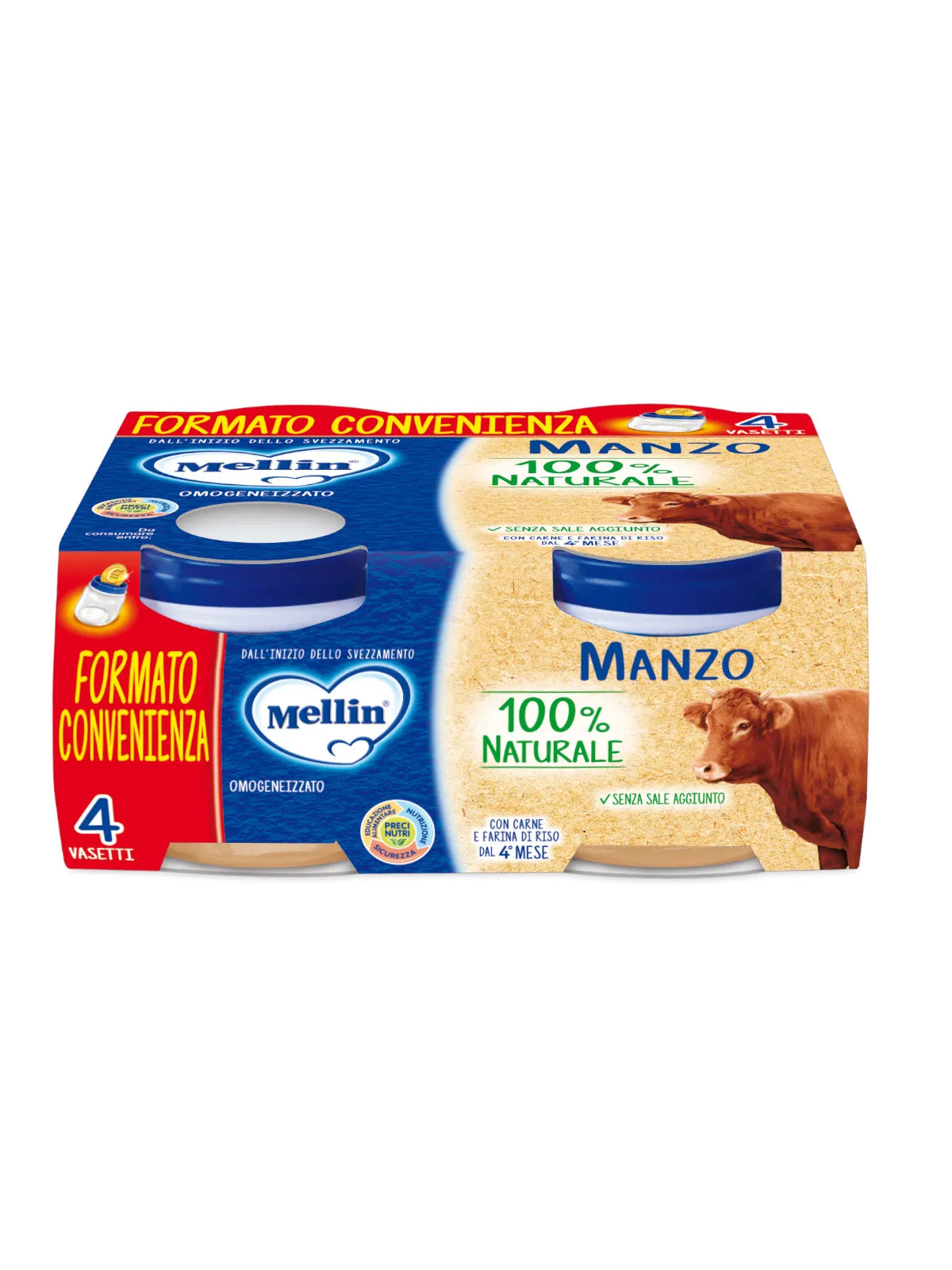 Mellin Omogeneizzato Manzo 4×80 gr