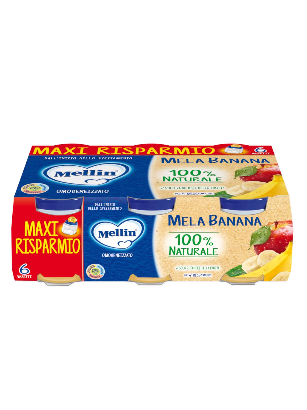 Mellin Omogeneizzato Mela Banana 6×100 gr