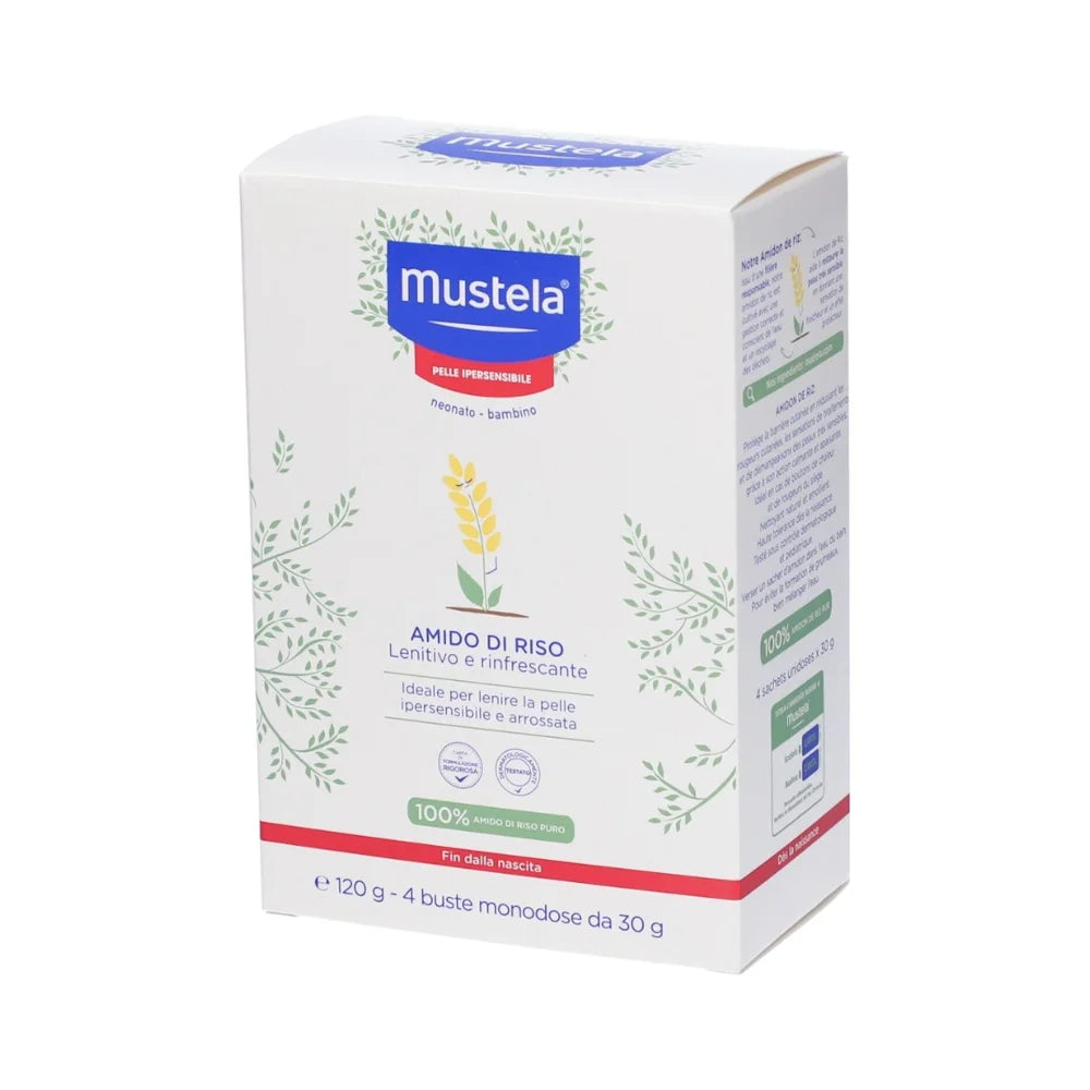 Mustela Amido Di Riso Lenitivo E Rinfrescante Pelle Ipersensibile E Arrossata 4x30g