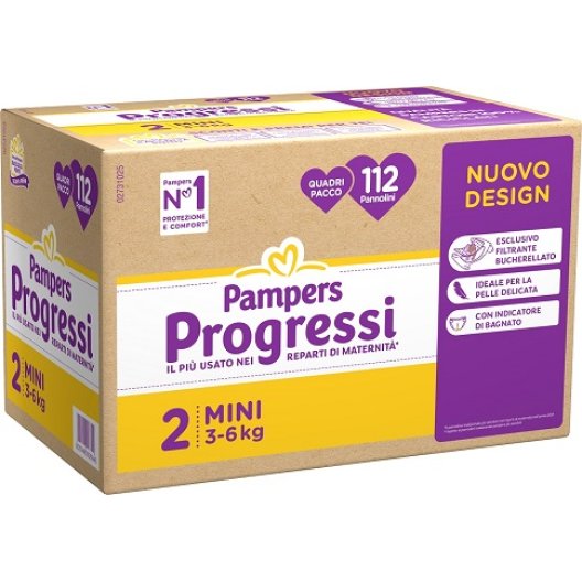 Pampers pannolino progressi quadripack tg 2 Mini 3-6 kg