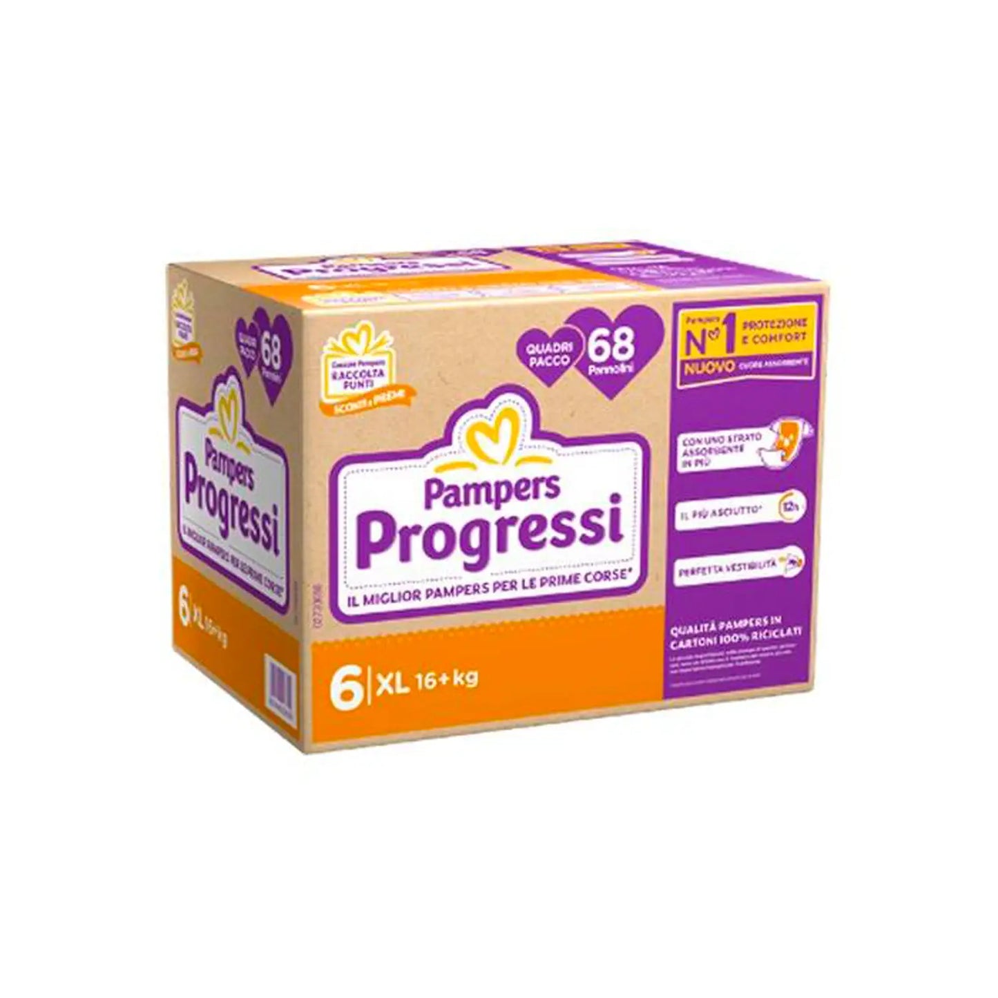 Pampers pannolino progressi quadripack tg 6 Large 16+kg