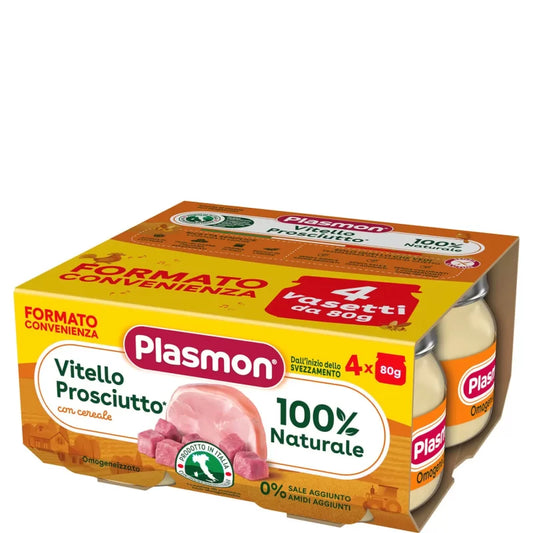 Plasmon Omogeneizzato Vitello - Prosciutto 4 x 80 g